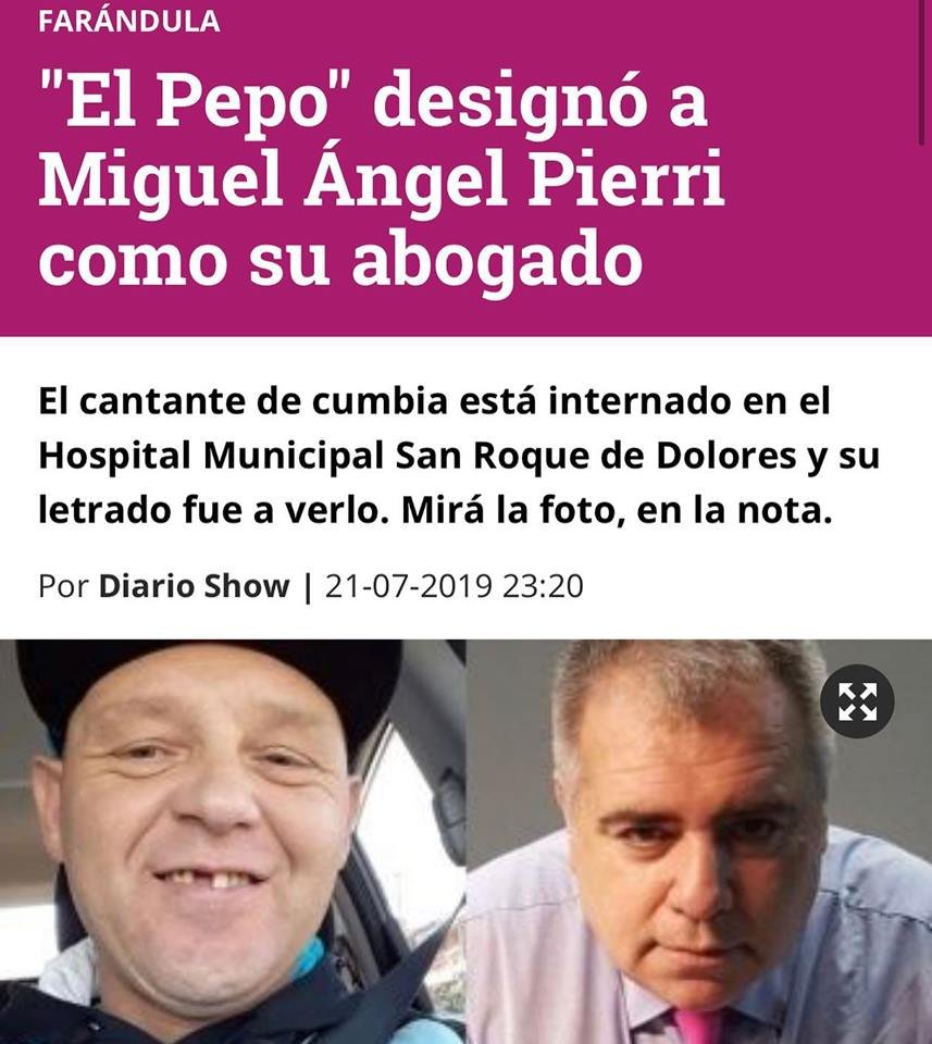 El Dr Miguel Ángel Pierri asumió la defensa de “El Pepo”